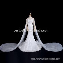 Luxury Long Train Off Shoulder Sweetheart Mermaid Fishtail Wedding Bridal Gown
